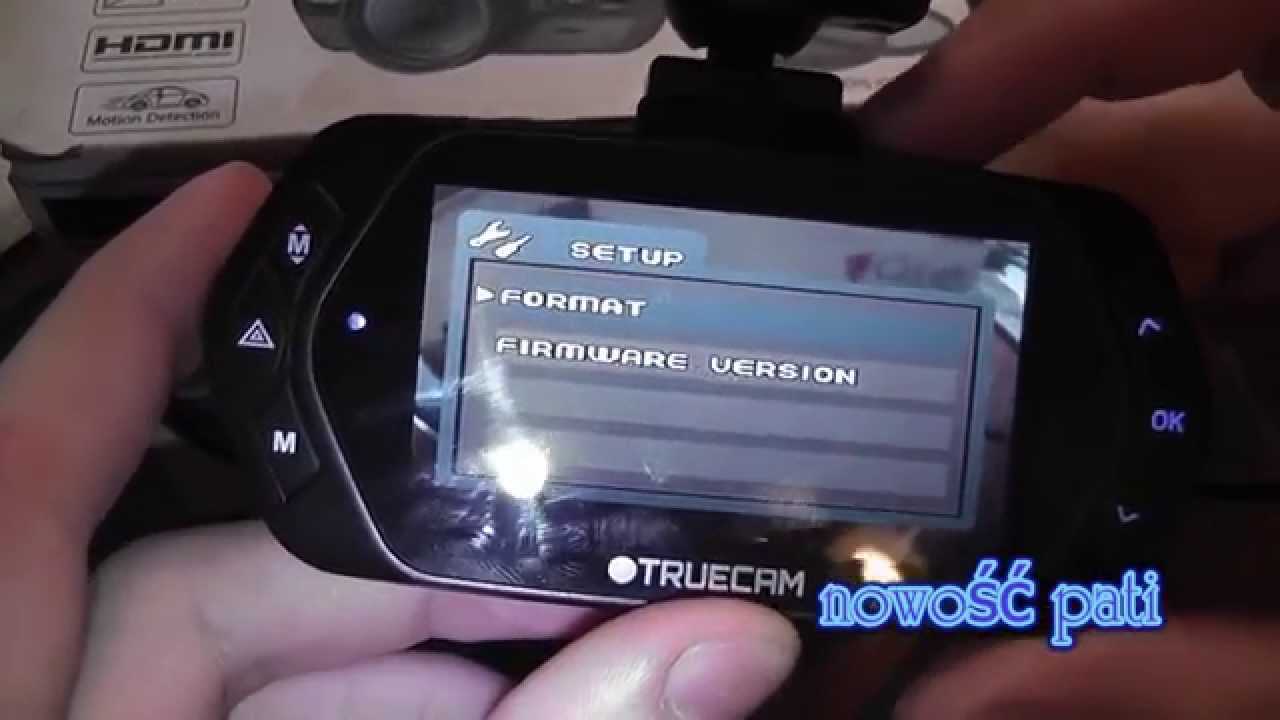Kamera rejestrator jazdy TrueCam A5 aktualizacja PL firmware oprogramowania krok po kroku