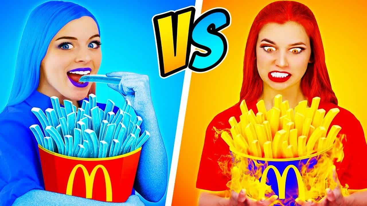 搞笑外国人：热女孩vs冰女孩食物挑战，你觉得哪种温度的最适合？