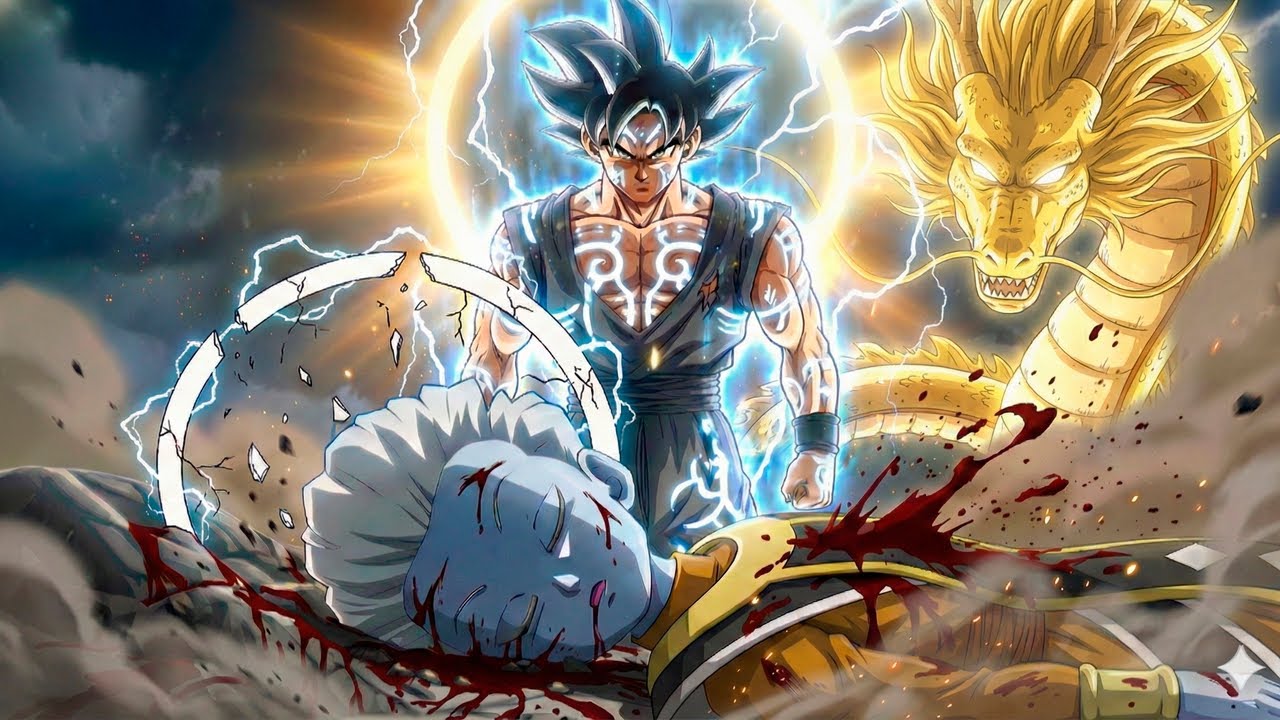 Goku becomes the Killer Omni Saiyan and eradicates an Angel with his celestial energy