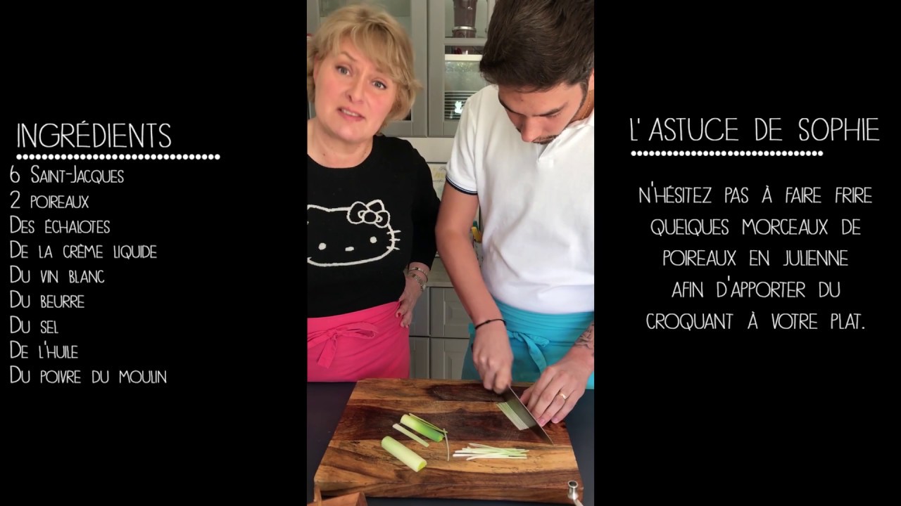 SOPHIE CUISINE AVEC SON FILS : la recette des poireaux aux Saint-Jacques | En cuisine avec Sophie