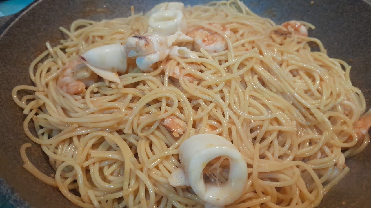 Quick and Easy Shrimp Squid Spaghetti Recipe #cooking 