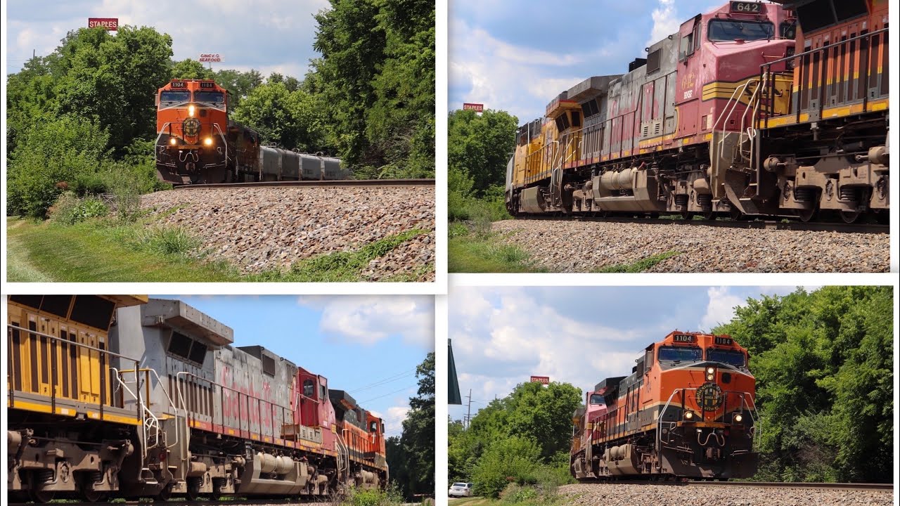 ATSF 642 Warbonnet, & BNSF 1104 H1 Units on NS 179 & 178, at Williamstown & Fort Mitchell Kentucky!