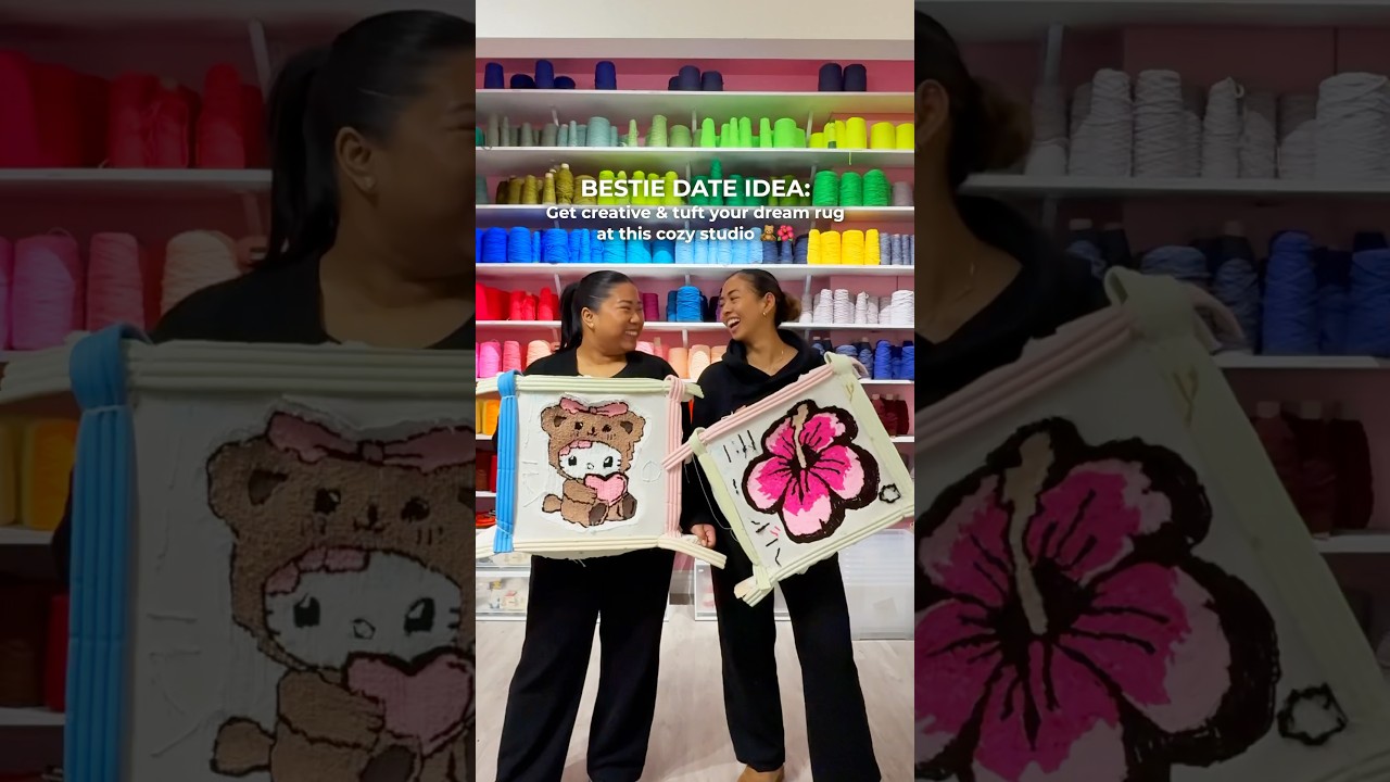 The ultimate Bestie Date in Toronto! 🧸 | 📍Emo Tuft Studio #toronto #studio #tufting #tuftingrugs