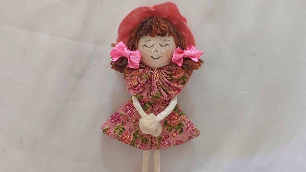 uma boneca tão fácil de fazer,ima de geladeira#artesanato #bonecadepanopassoapasso #diy