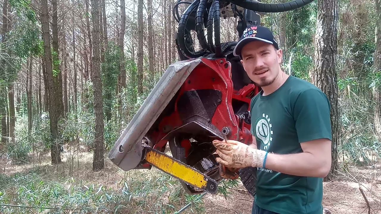 Como trocar a corrente de corte do cabeçote harvester