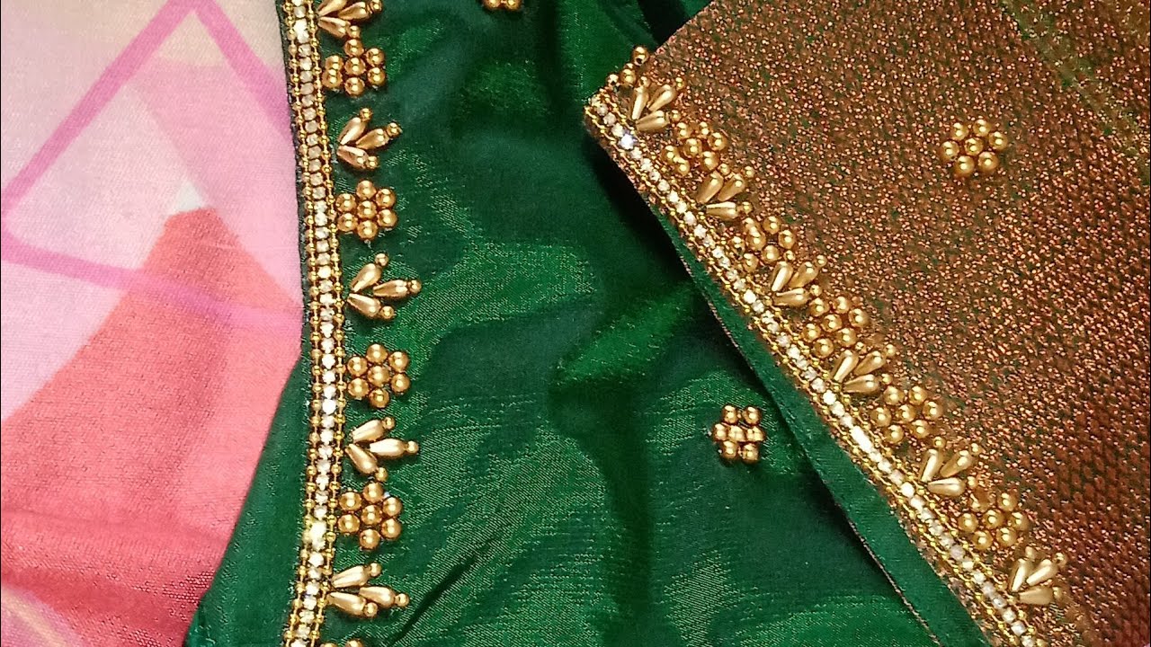 Beautiful border by using simple niddle@blousehandwork1199