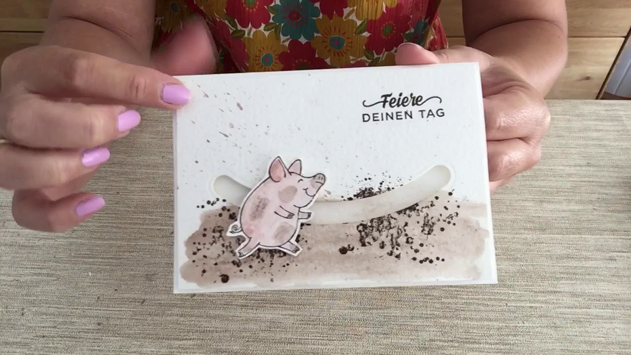 (WERBUNG) Ziehkarte und Kullerkarte mit Glücksschweinchen