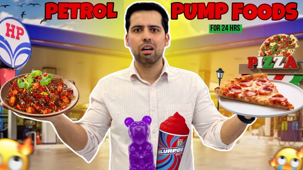 Eating at Petrol Pumps for 24 Hours !!!!