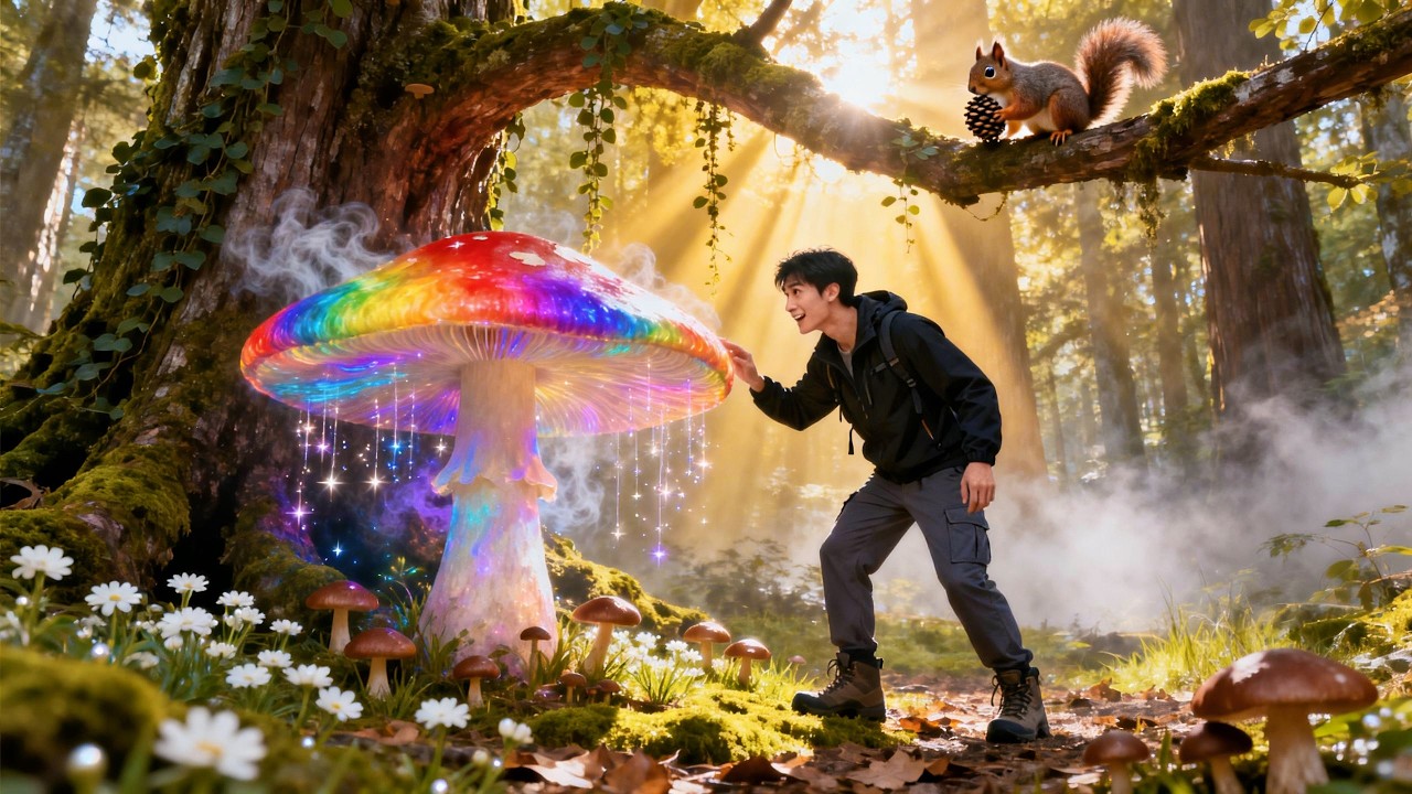 Unremarkable magic mushroom—man gains a superpower per bite, growing stronger!#drama #movie