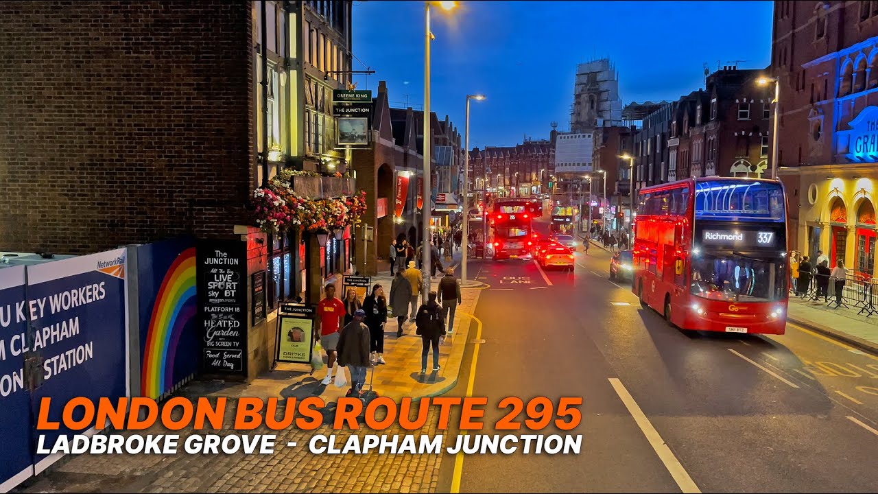 Riding a London double-decker bus from West London to Southwest London at dusk - Route 295 🚌 🌆