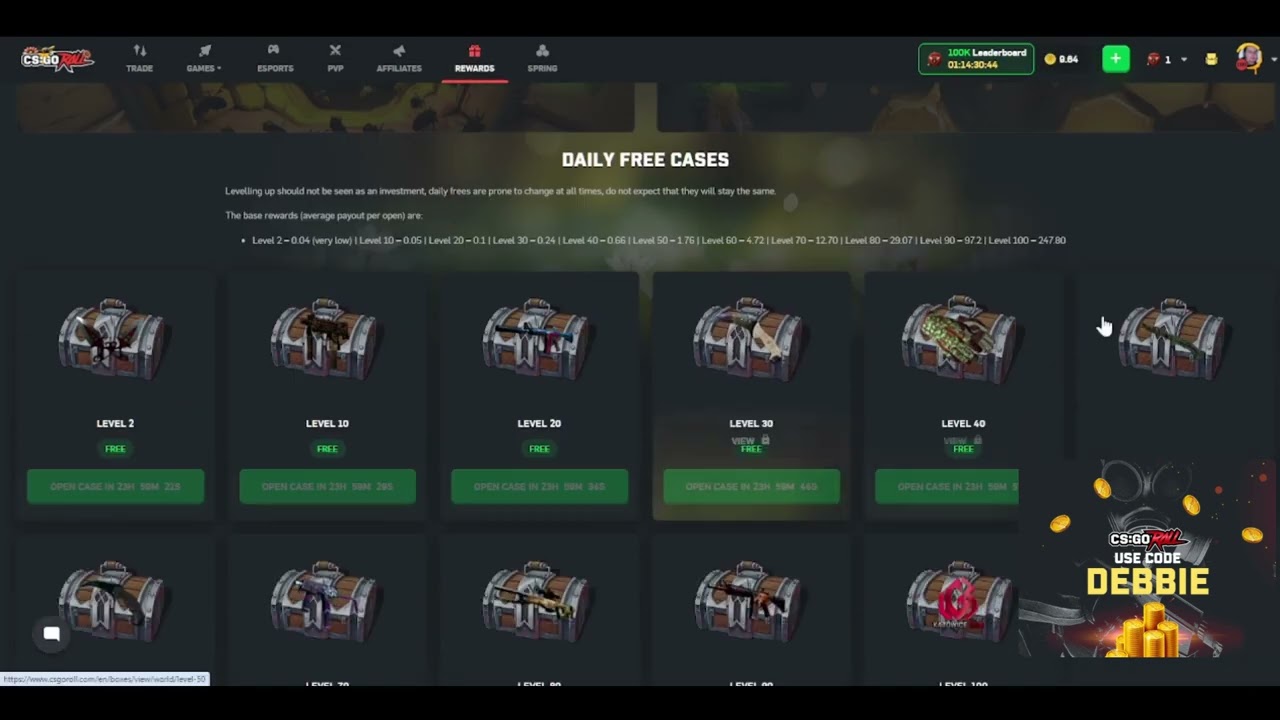 CSGOROLL DAILY FREE CASE OPENING LEVEL 100 - JUNE 4TH 2024
