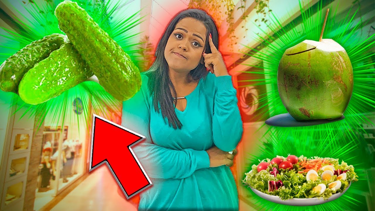 24 HORAS SÓ COMENDO COMIDA VERDE !!!