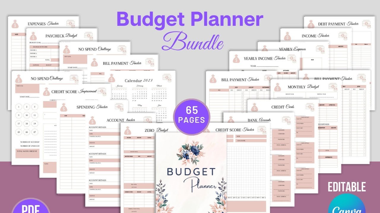 Editable Budget Planner Templates in Canva | Financial Templates