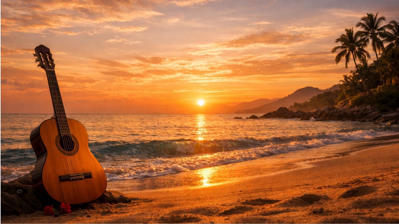 1+ Hours Romantic  Latino instrumental music, warm acoustic guitar, soft mariachi-style strings,