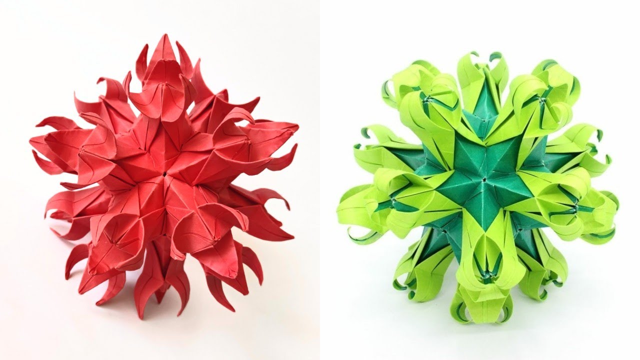 Origami kusudama SEA LILIES by Aldo Marcell | Paper kusudama tutorial