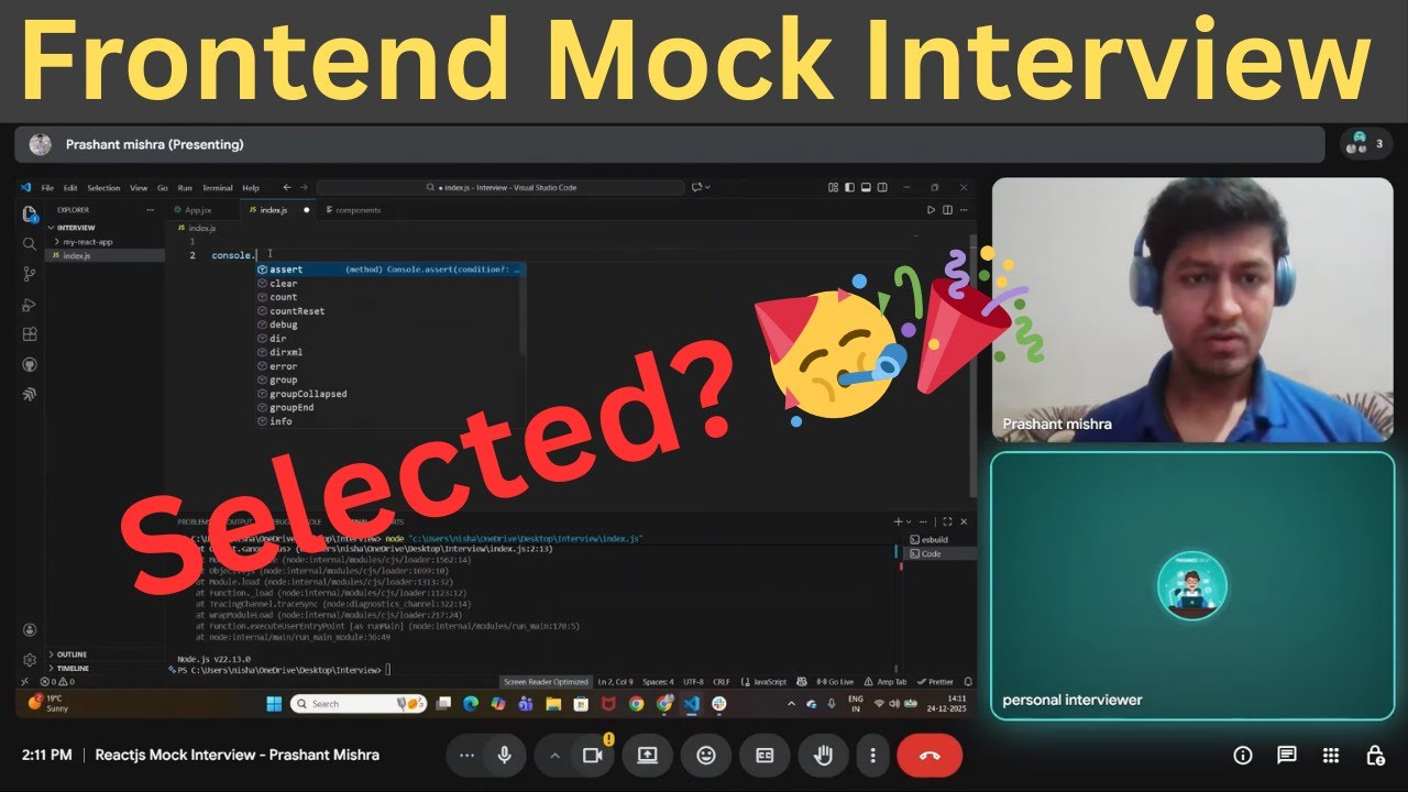 𝐅𝐑𝐄𝐒𝐇𝐄𝐑'𝐒 Reactjs 𝐃𝐞𝐯𝐞𝐥𝐨𝐩𝐞𝐫 𝐈𝐧𝐭𝐞𝐫𝐯𝐢𝐞𝐰 No- 10 | 𝐑𝐞𝐚𝐜𝐭𝐉𝐒, 𝐉𝐚𝐯𝐚𝐬𝐜𝐫𝐢𝐩𝐭, 𝐇𝐓𝐌𝐋,𝐂𝐒𝐒