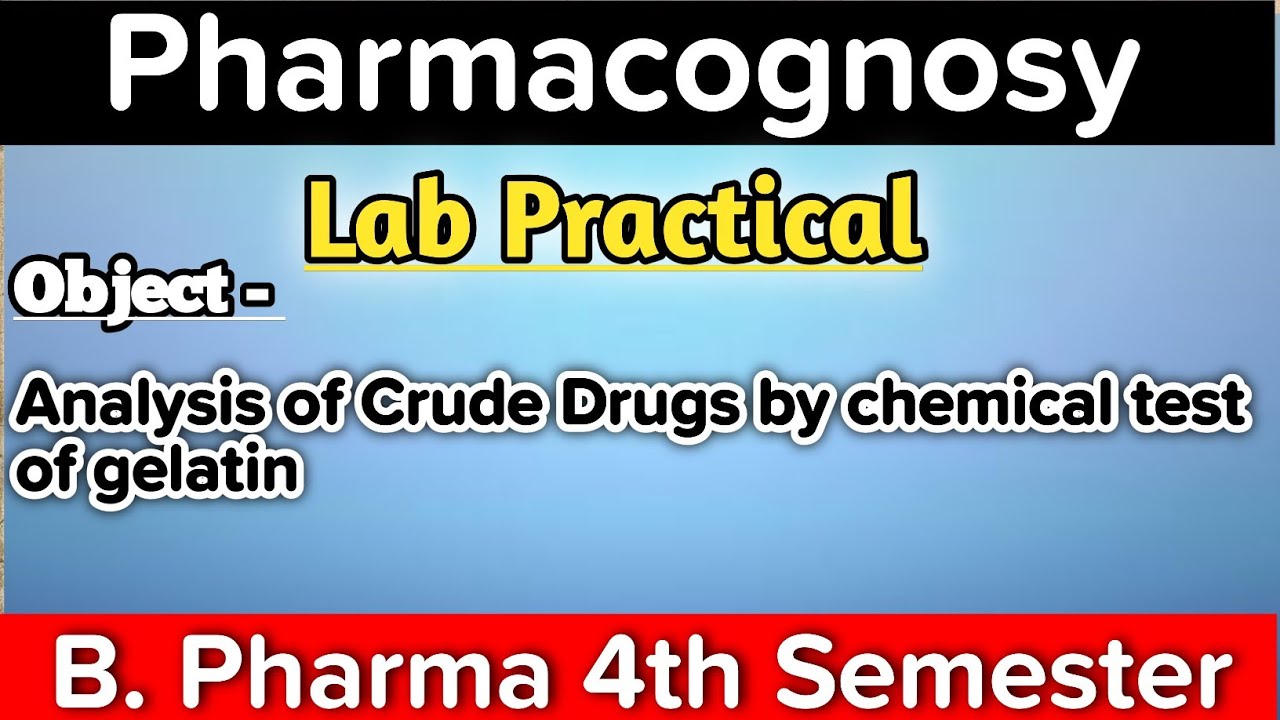 Analysis of crude drugs by chemical test of gelatin || Biuret test || Millon's Test || 