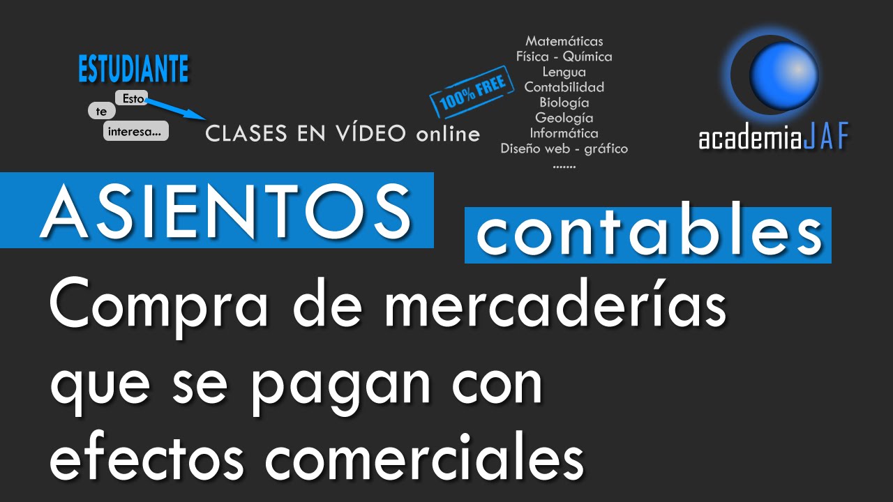 Compra de Mercaderías con pago mediante Efectos Comerciales (letra o pagaré) a proveedor - CONTABLE