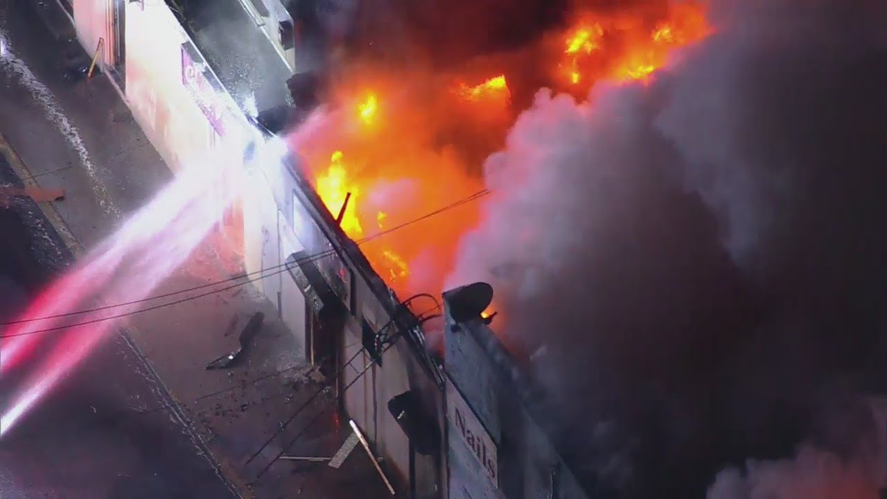 SkyFOX over West New York fire