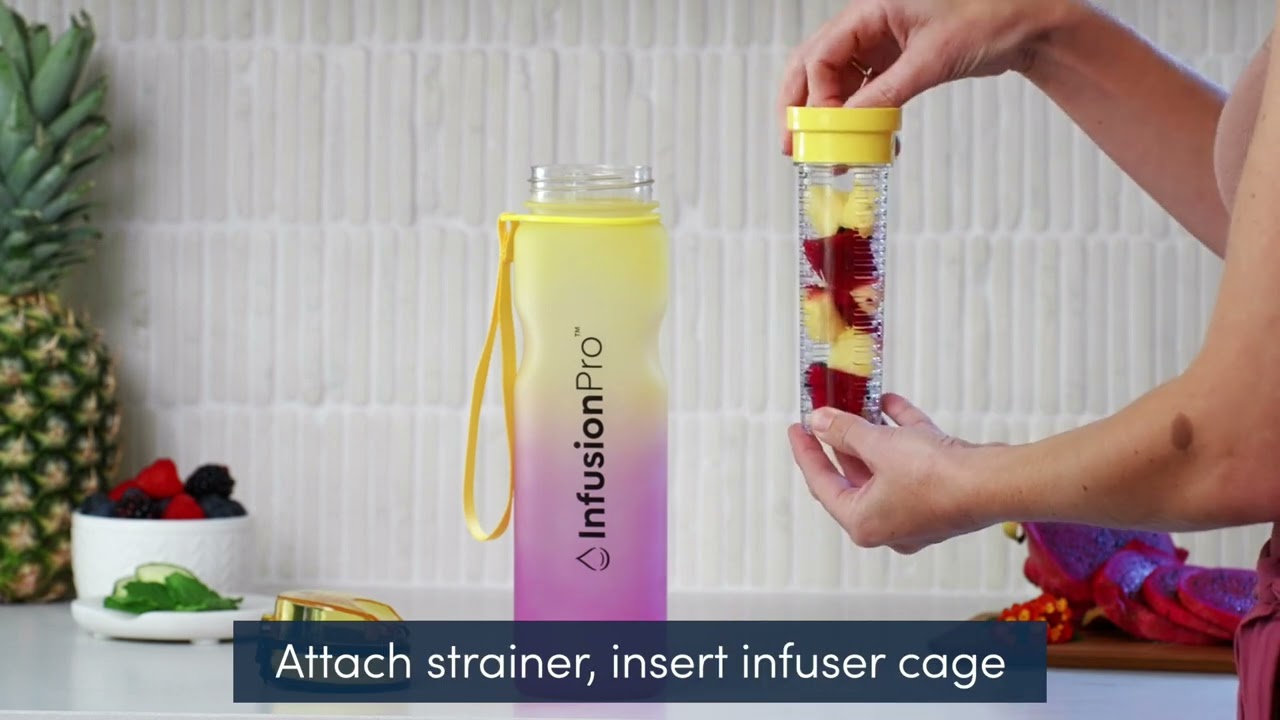 Infusion Pro Fruit Infuser Bottle, 32 oz, Locking, Sleeve, Recipe eBook #fruitinfusedwater