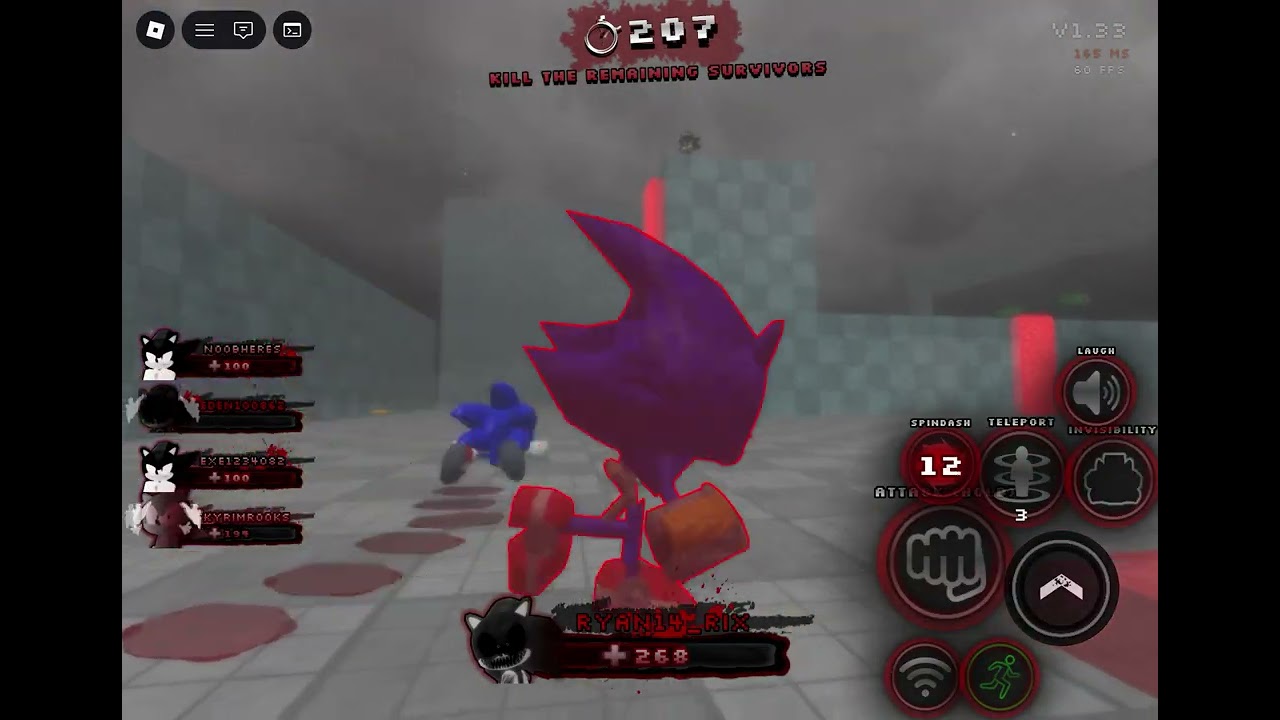 CRIMSONX SONIC EXE SKIN:SONIC.EXE THE DISASTER MODDED#roblox #sonicexe 