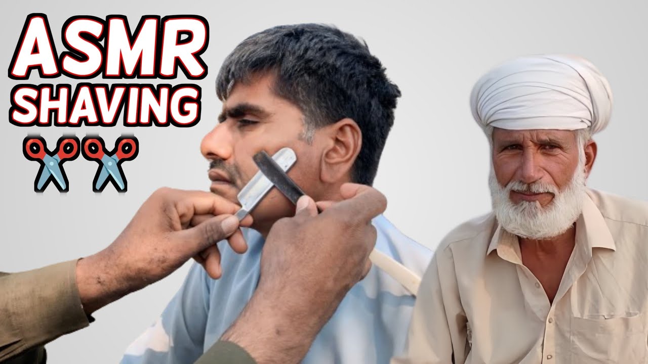 ASMR No Razor Blade Beard Shaving But Barber is 100 Year Old!!😲 [ASMR]