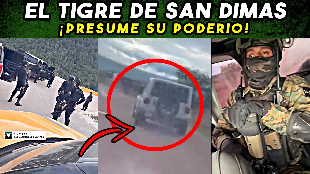 Convoy de Pistoleros de El Tigre de San Dimas presumen su control e impunidad, en Durango.