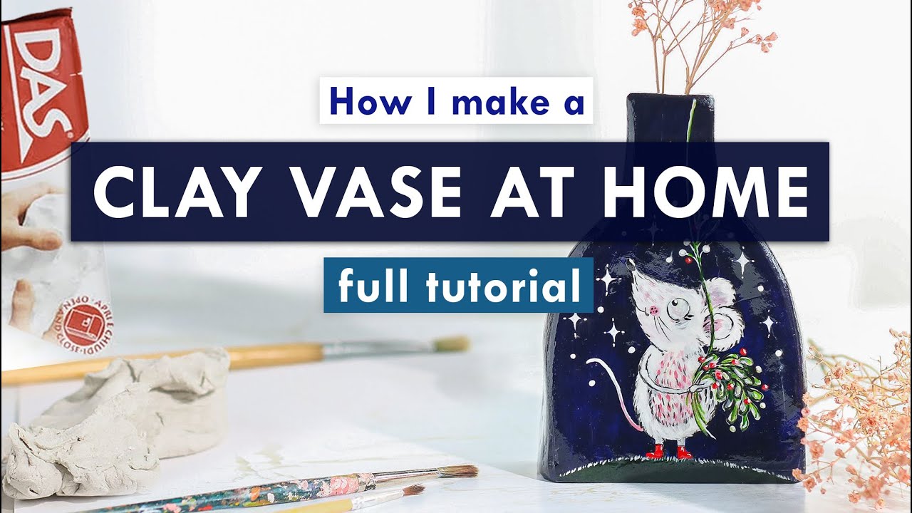 Air Dry Clay | HOW TO MAKE A VASE & ILLUSTRATE IT - clay pot