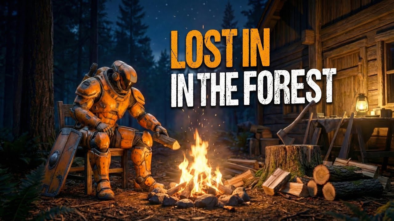 Sci-Fi Knight Builds a Wooden House in the Middle of the Forest 🌲🤖
