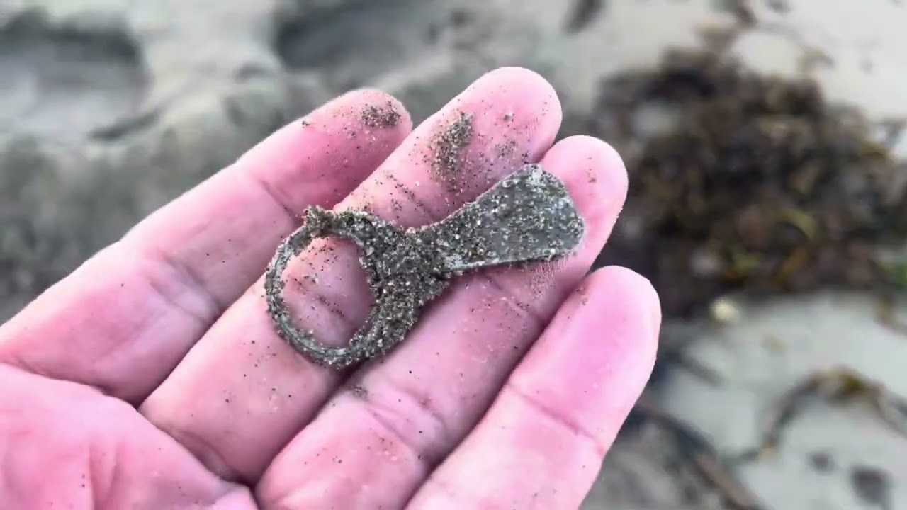 Beach metal detecting treasure hunt ￼