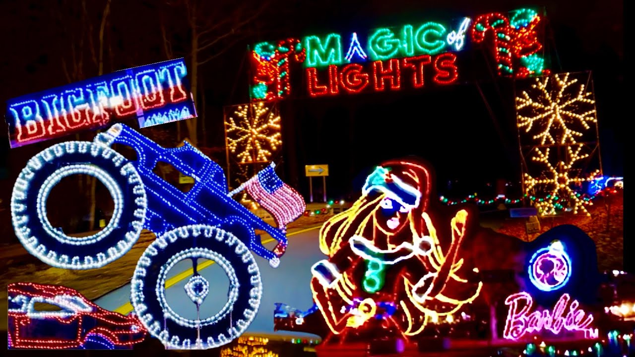 Magic of Lights PNC Arts Center NJ   Drive Through Christmas Display Holiday Village Full Experience