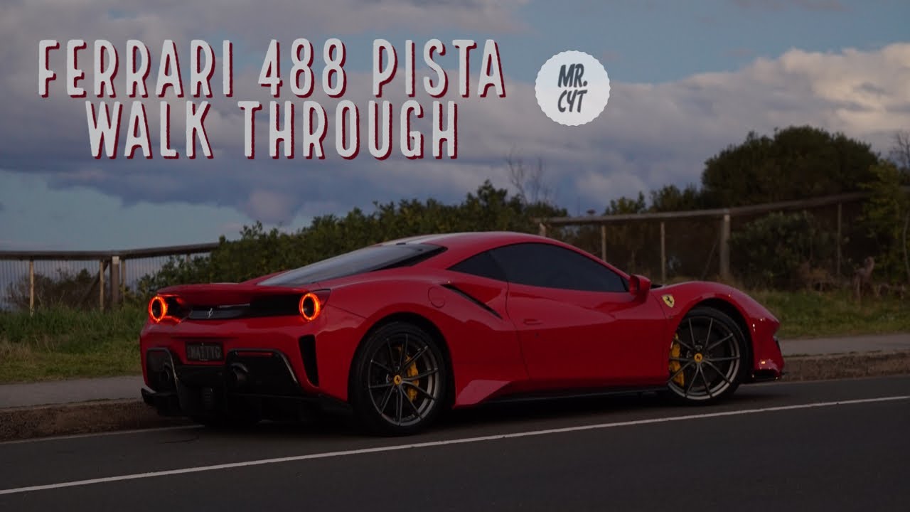 Ferrari 488 Pista Start up, Tunnel drive through exhaust sound