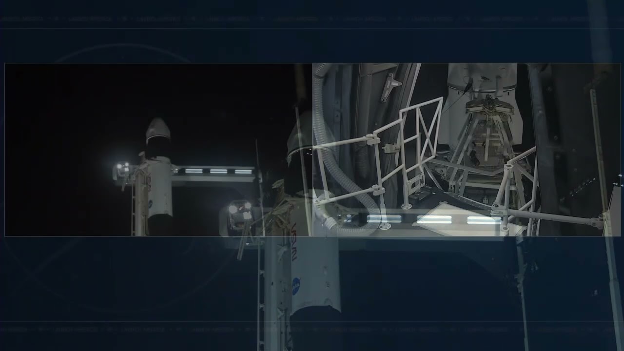 SpaceX Crew-4 Access Arm is Retracted from Dragon Spacecraft