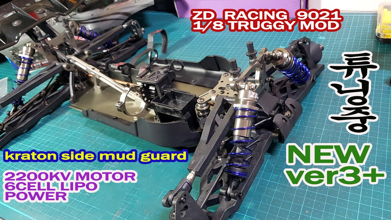 NEW ZD RACING 1/8 TRUGGY 9021 V3+ MOD AND TUNING MUD GUARD AND HARD STILL SHAFT , 35KG SERVO ......