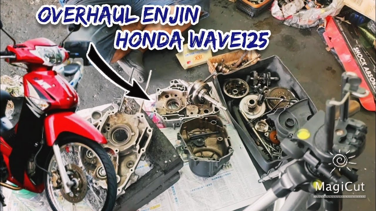 pasang enjin WAVE 125 overhaul