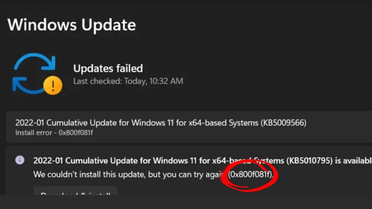 How to Fix Windows 11 KB5077181 Update Not Installing – Errors 0x800f081f, 0x800f0991, 0x80070306