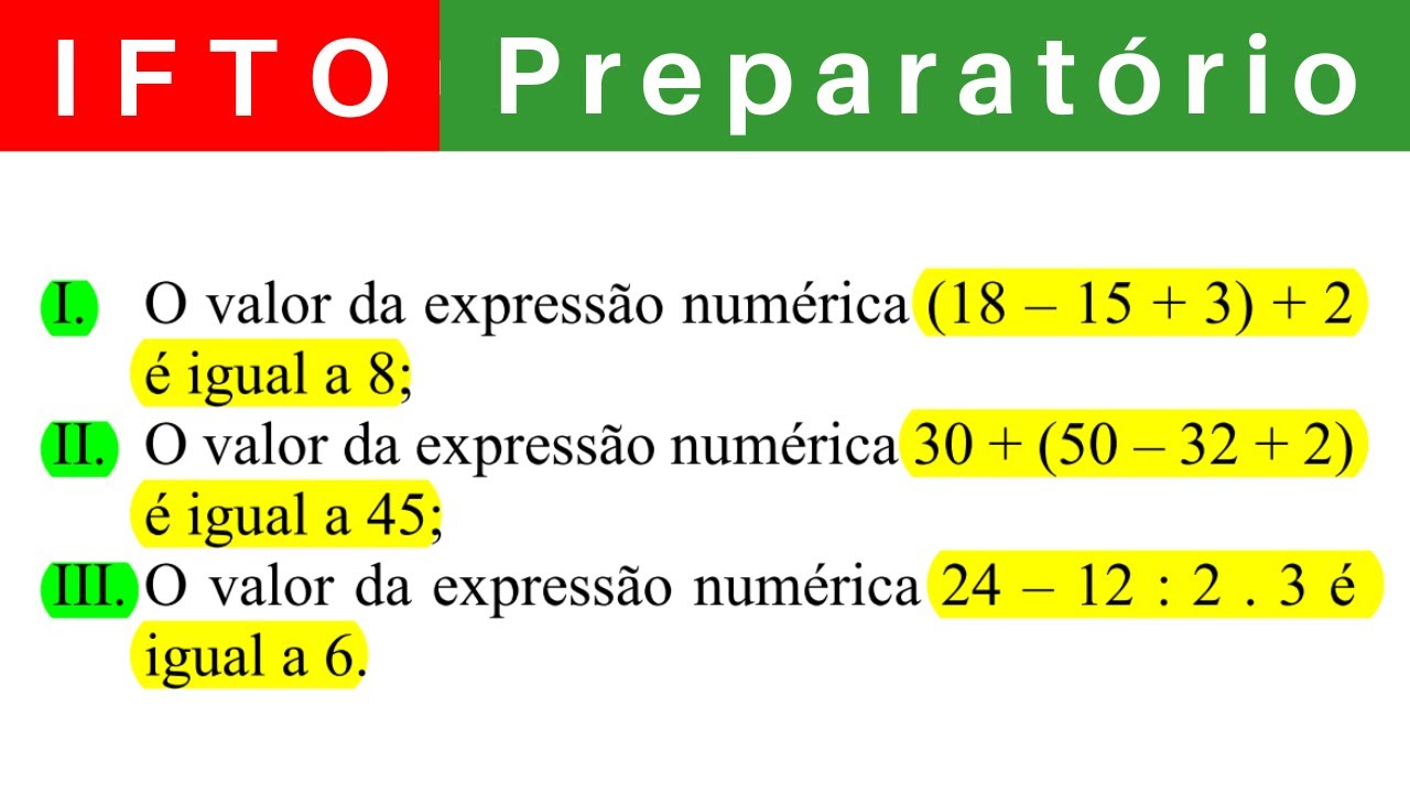 IFTO 🔴 Curso Preparat&oacute;rio 2025/2026 de MATEM&Aacute;TICA #IFTO T&eacute;cnico Integrado ao Ensino M&eacute;dio @BoraIF