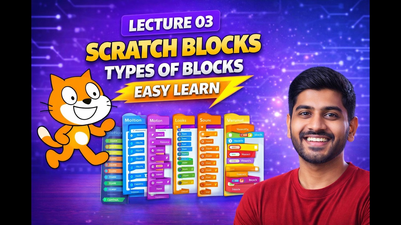Types of Blocks in Scratch Explained | Scratch Tutorial Lecture 03