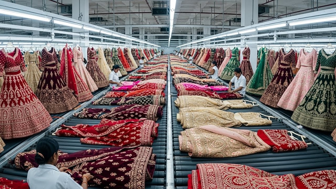 Inside a Lehenga Factory: From Fabric to Stunning Bridal Wear | Behind the Scenes