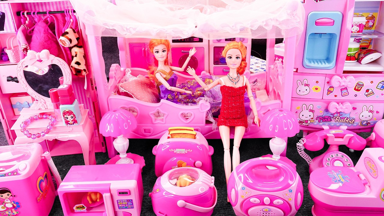 20 Minutes Satisfying with Unboxing Barbie Princess Pink Wardrobe,Rock Bed Play Set Review Toys｜ASMR