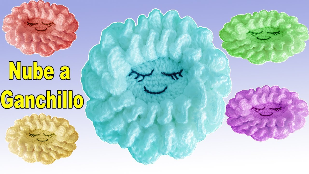 Nube con punto 3D a crochet paso a paso / tejido a ganchillo para principiantes/ crochet cloud