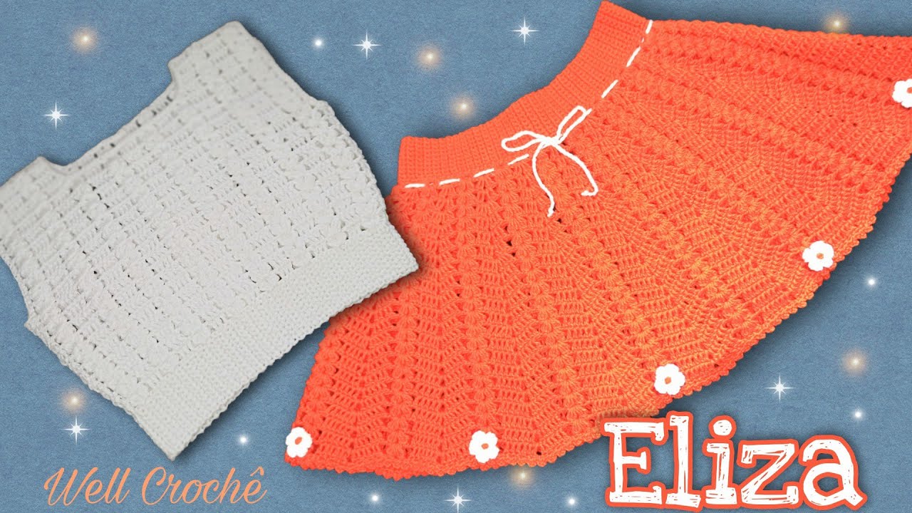 Blusa e Saia Infantil em Crochê Eliza