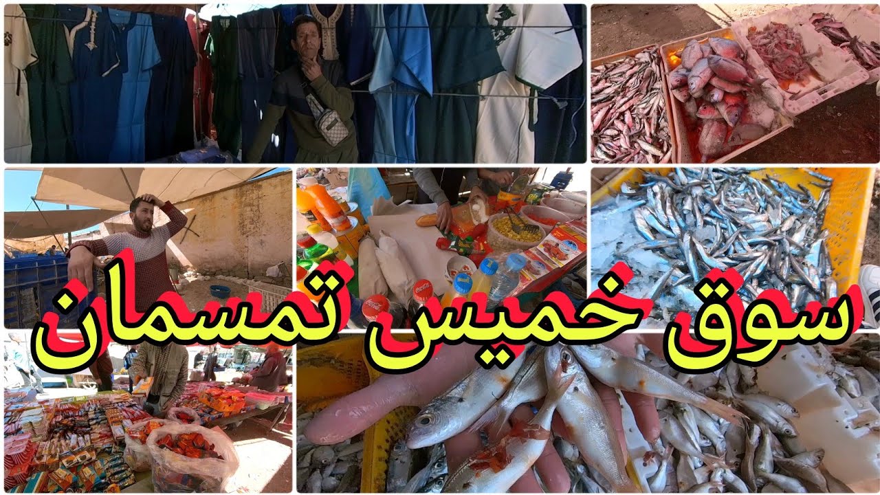 أجواء سوق خميس تمسمان🤔الناس خايفة من موضوع الهجرة😓،الحوت اليوم على قد الحال والأثمنة كما العادة🔥