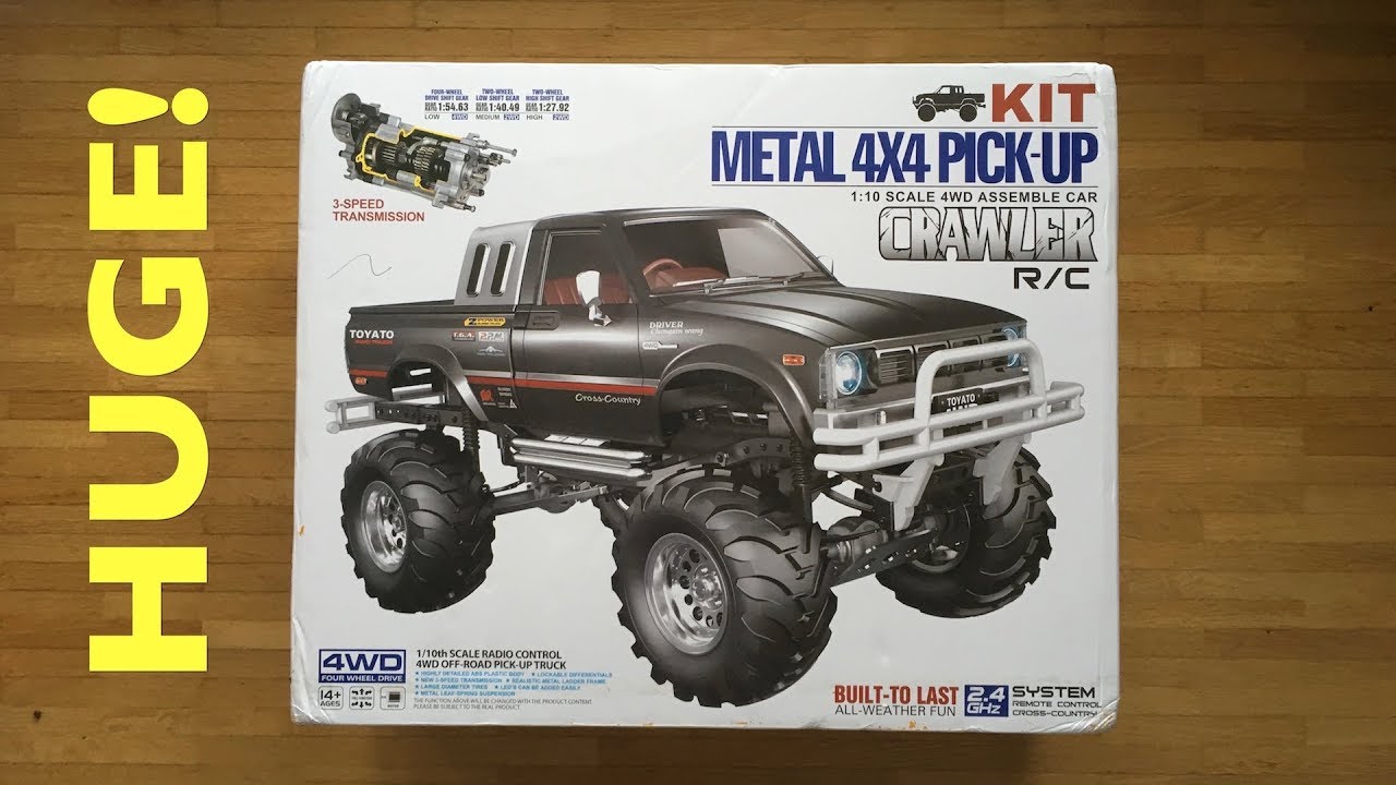 HG P407 4WD Tamiya Bruiser Metal Crawler Clone Kit Unboxing. Huge!