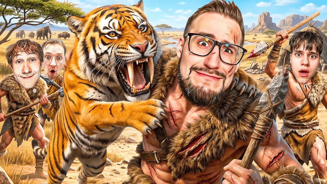 24 ЧАСА В ПЕРВОБЫТНОМ МИРЕ! У НАС БЫЛО 0% НА ВЫЖИВАНИЕ! МЫ АВСТРОЛОПИТЕКИ! (PRIMAL SURVIVAL)