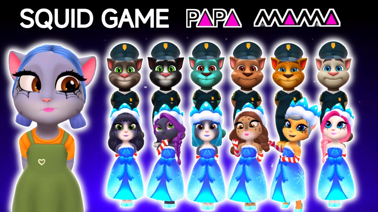 SQUID GAME PAPA MAMA | MY TALKING TOM 2 | MY TALKING ANGELA 2 |