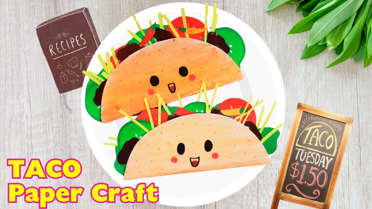 TACO CRAFT 🌮 | Easy Paper Taco Craft | Paper Tacos | How To Make Paper Toy Food