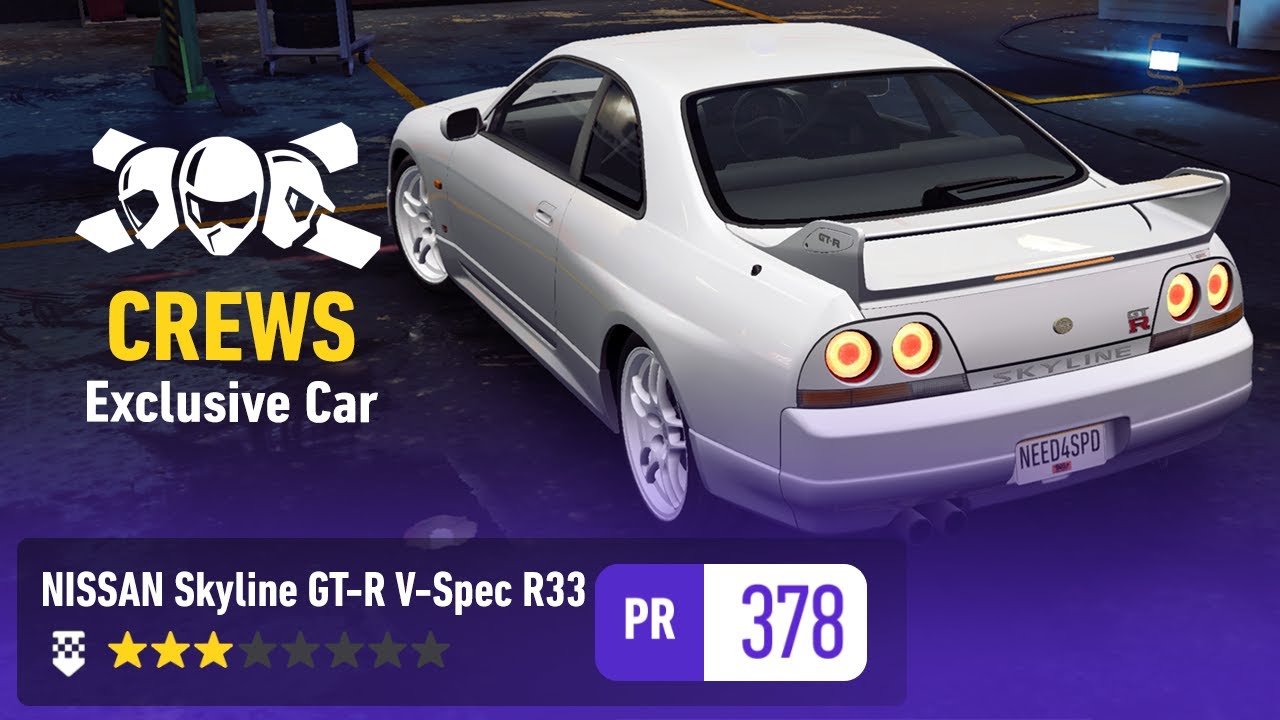 Unlocking 1997 Nissan Skyline GT-R V-Spec R33 (Crews Exclusive Car) | Need For Speed: No Limits