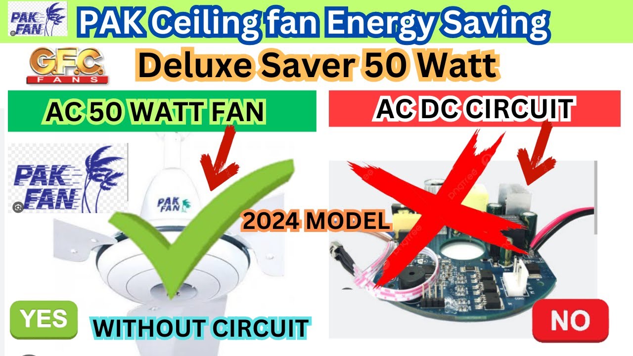 Pak Fan 50 Watt | Without Circuit Fan | GFC Deluxe Saver 50 Watt | 50 Watt Fan | Ceiling Fan