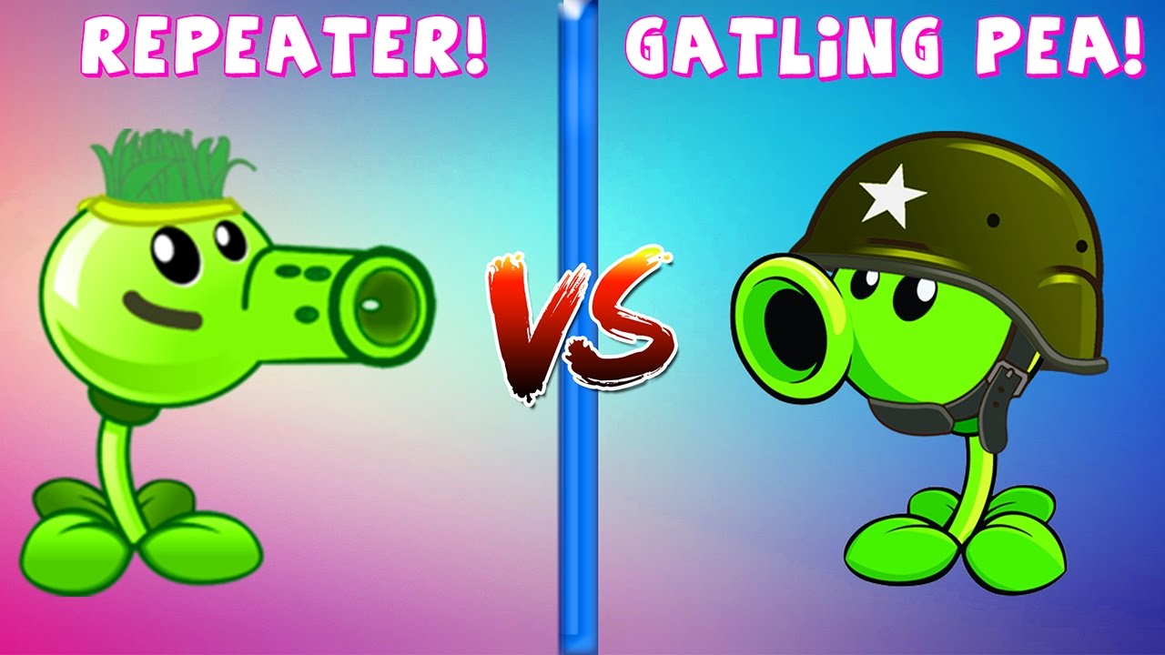 Team Plants vs Zombies! in Plants vs Zombies 2 PC: Repeater vs Gatling Pea